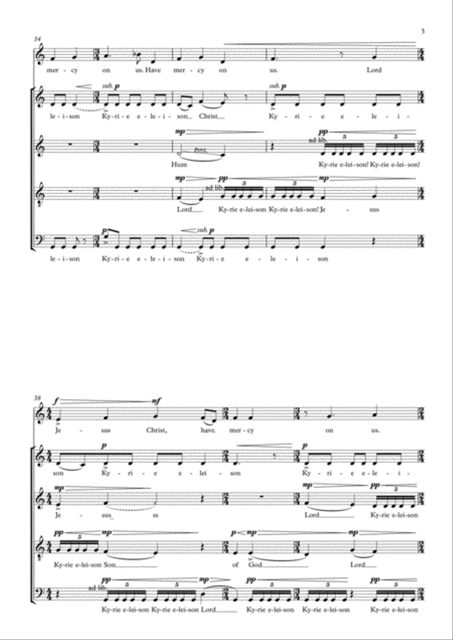 Kyrie (Lord Jesus) 4-Part scores gallery preview page 5