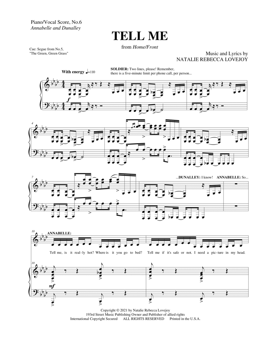 Tell Me Piano scores gallery preview page 1