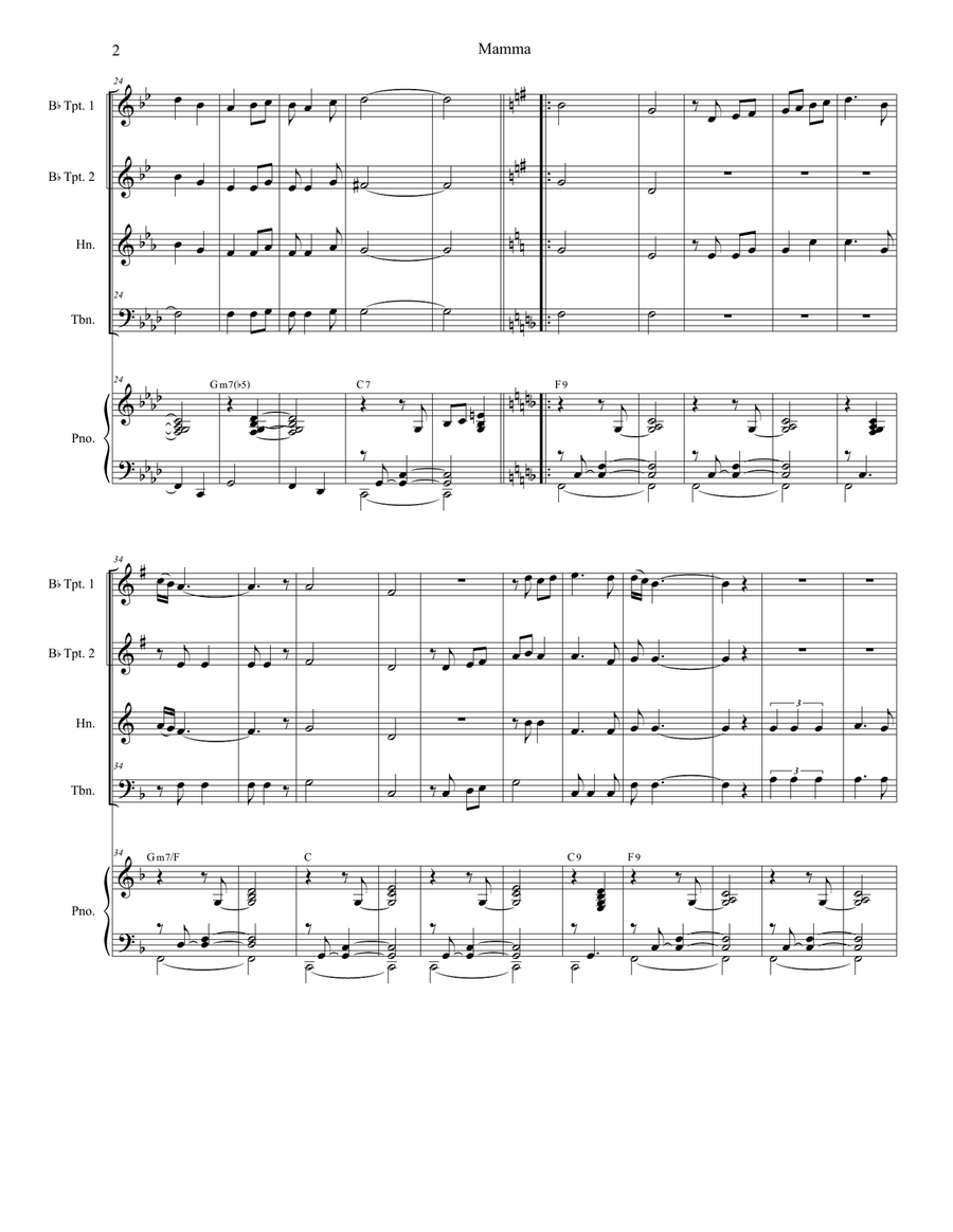 Mama (mamma) Brass Ensemble scores gallery preview page 2