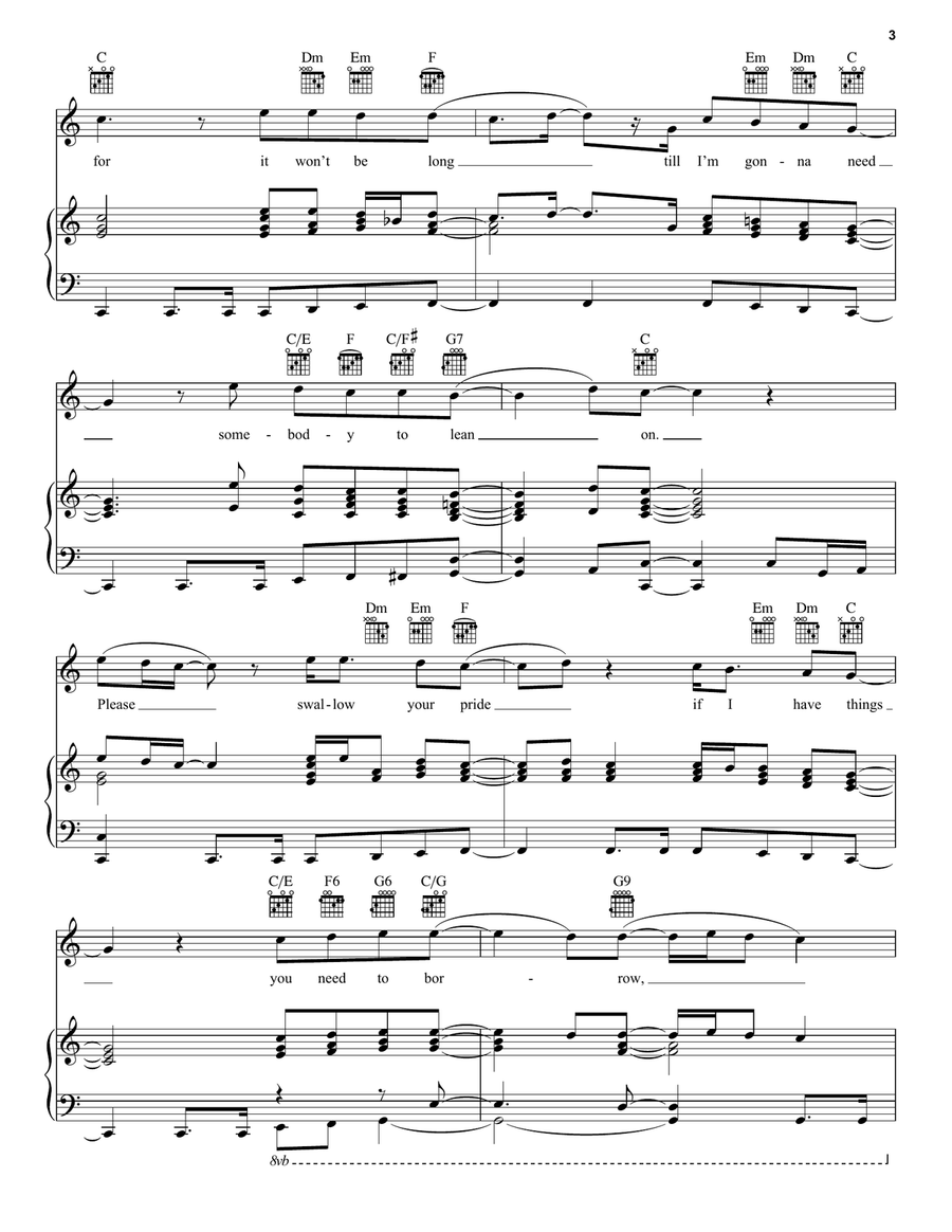 Lean On Me Acoustic Guitar scores gallery preview page 3