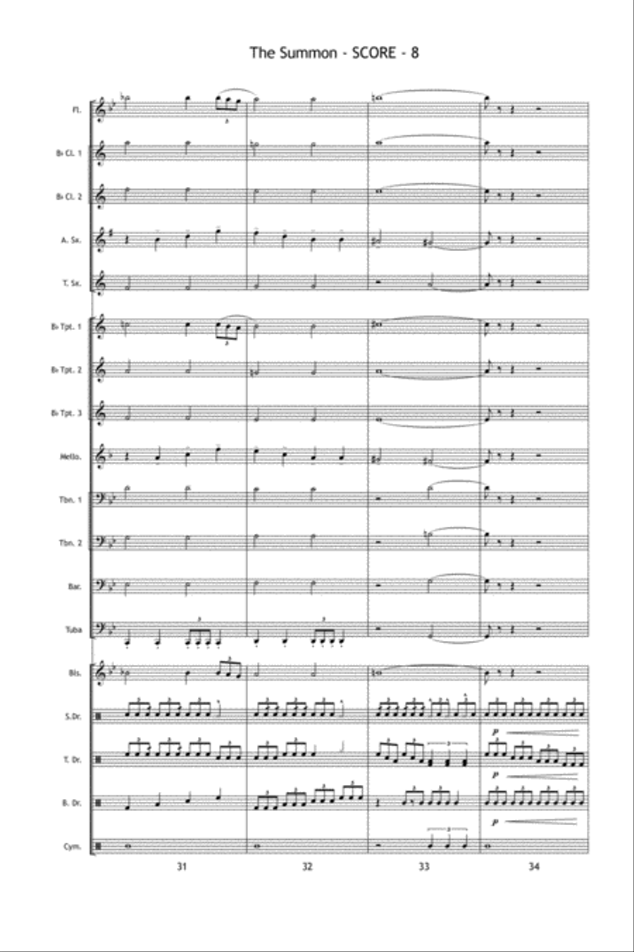The Summon Marching Band scores gallery preview page 9