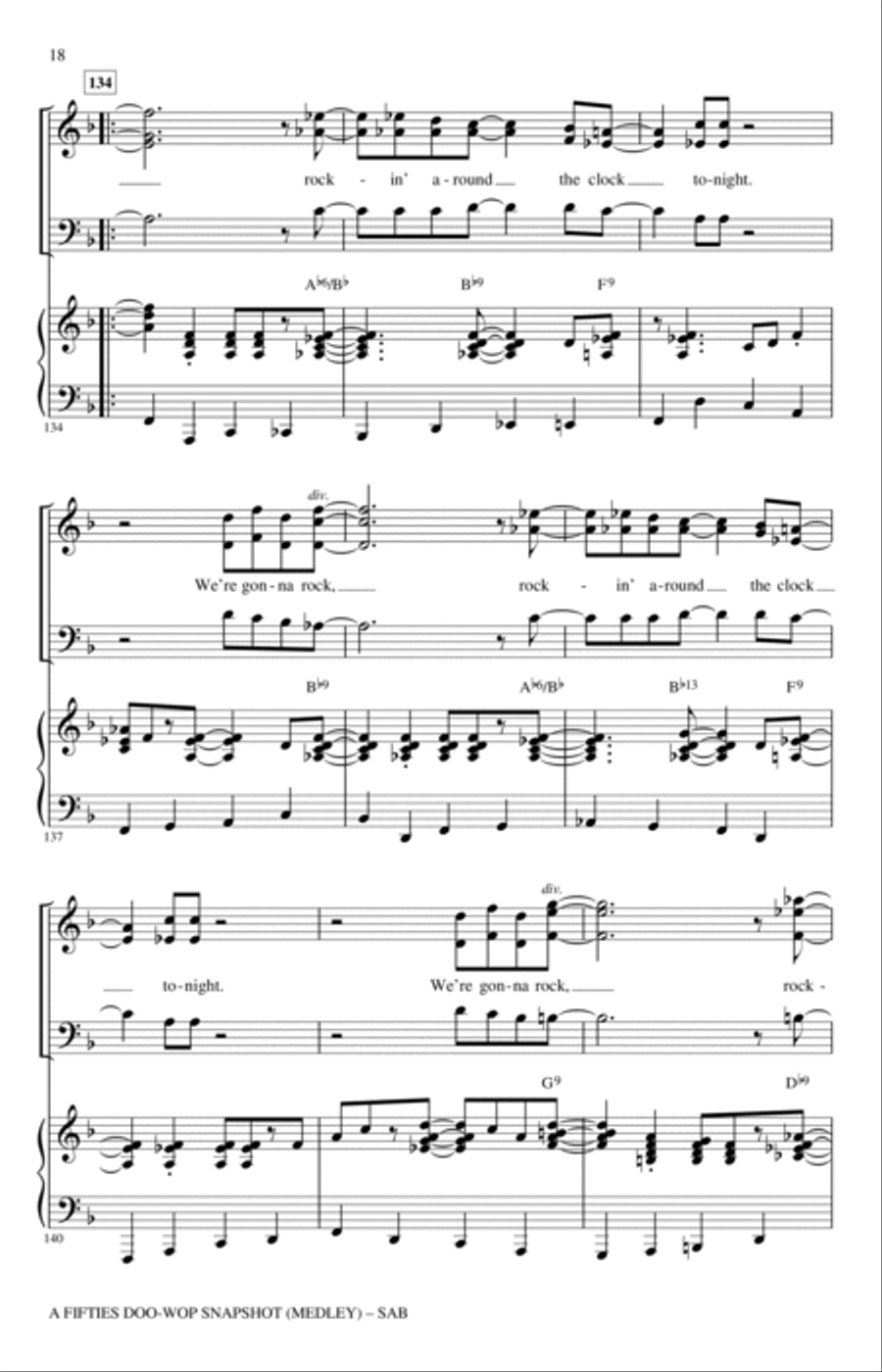 A Fifties Doo-Wop Snapshot (Medley) 3-Part scores gallery preview page 17