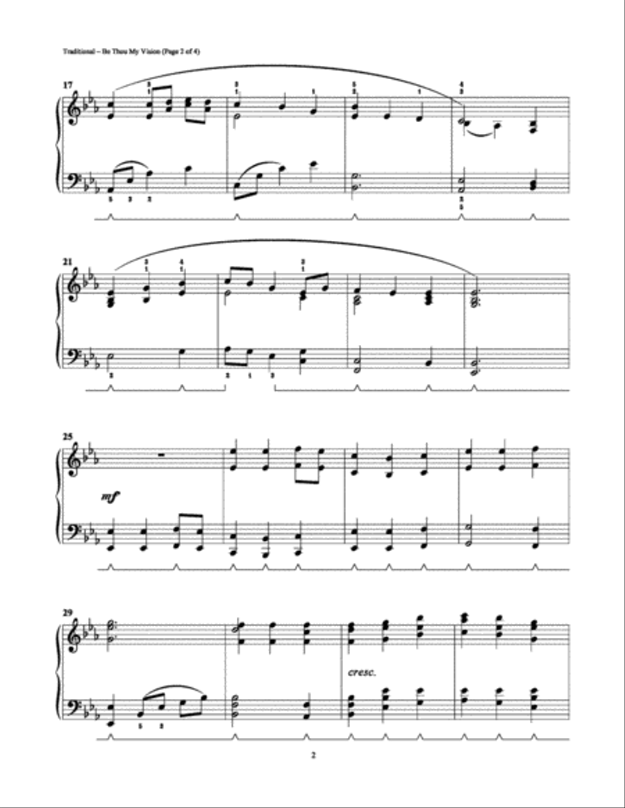 Be Thou My Vision Easy Piano scores gallery preview page 2