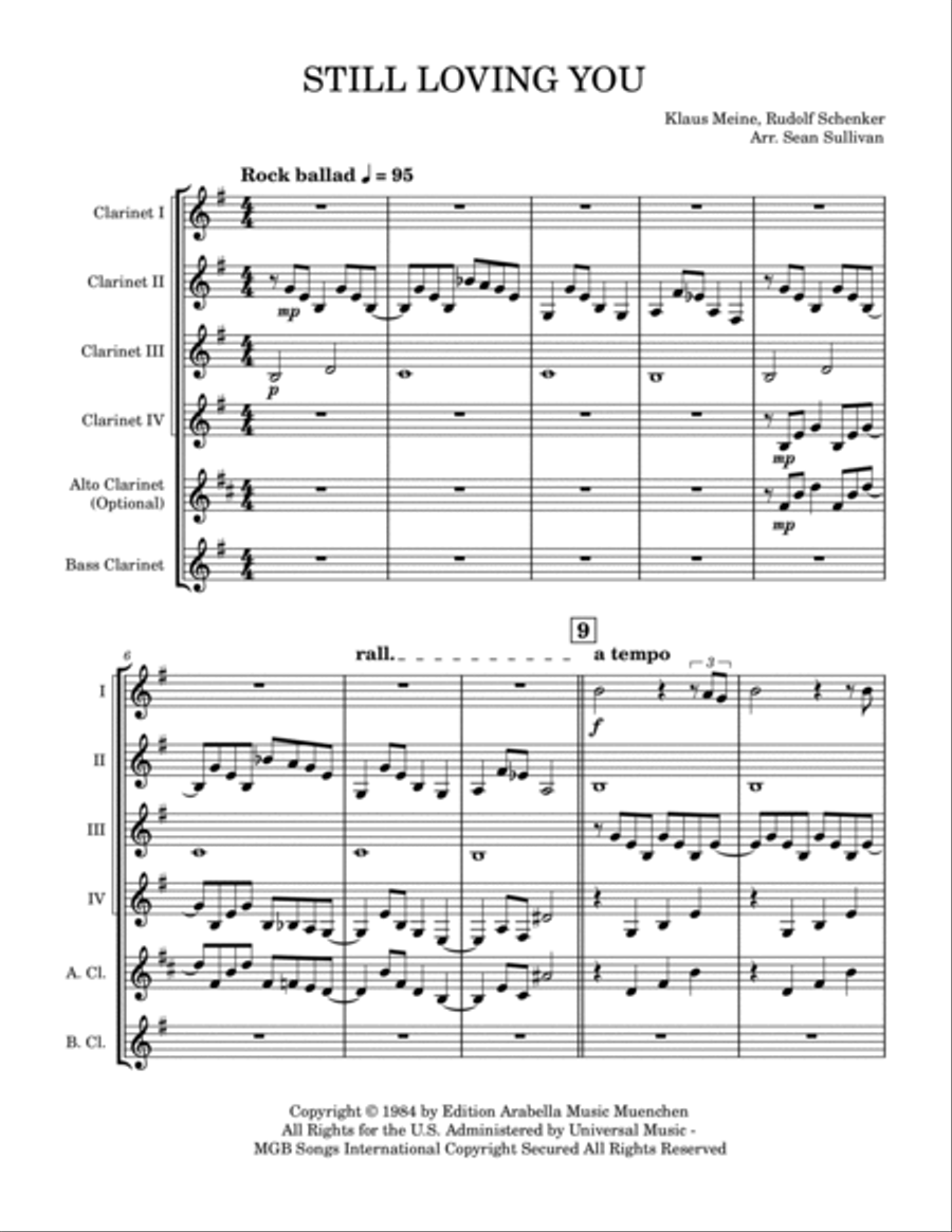 Still Loving You Clarinet Quintet scores gallery preview page 2