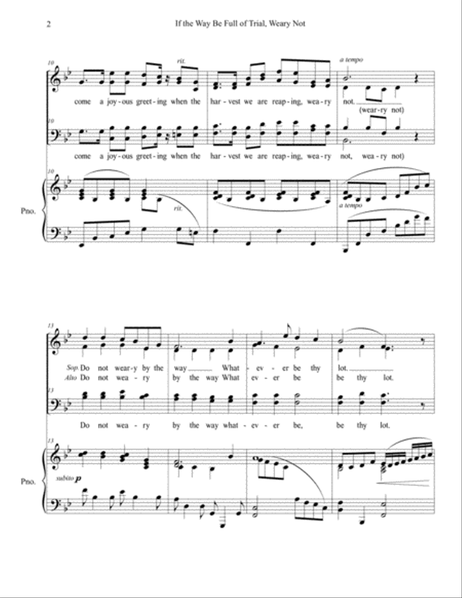 If the Way Be Full of Trial, Weary Not - SATB 4-Part scores gallery preview page 2