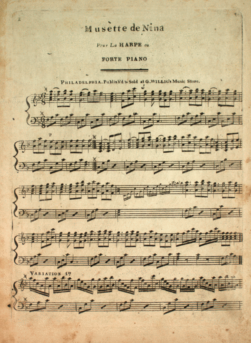 Musette de Nina. Pour La Harpe ou Forte Piano