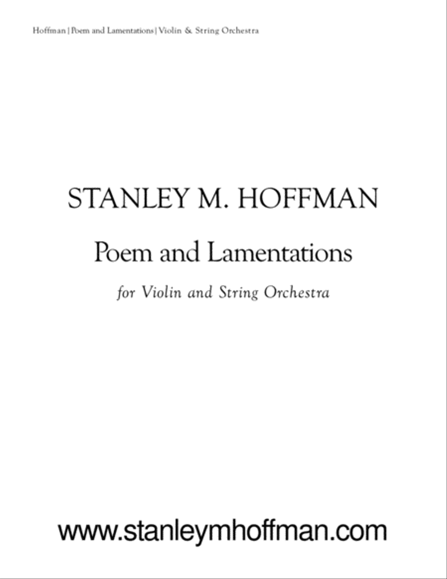 Poem and Lamentations Poem and Lamentations String Orchestra scores gallery preview page 1