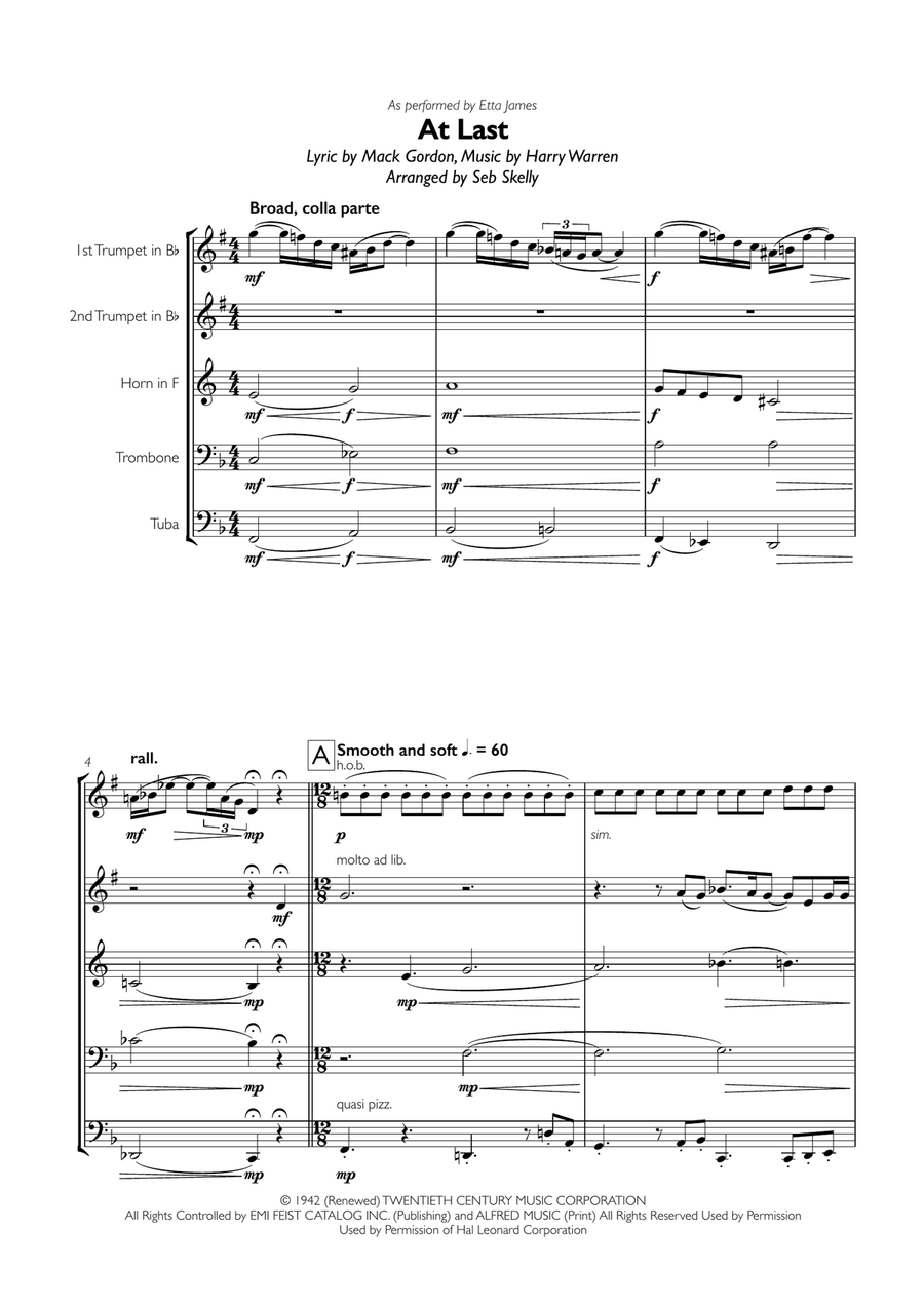 At Last At Last Brass Ensemble scores gallery preview page 1