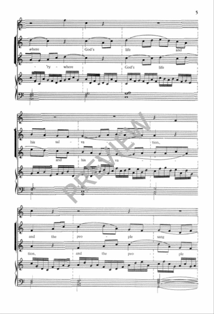 Vidi aquam Unison Choir scores gallery preview page 6