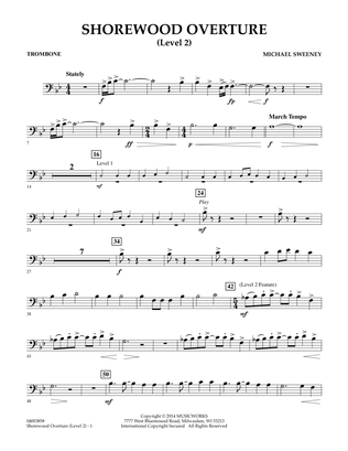 Book cover for Shorewood Overture (for Multi-level Combined Bands) - Trombone (Level 2)