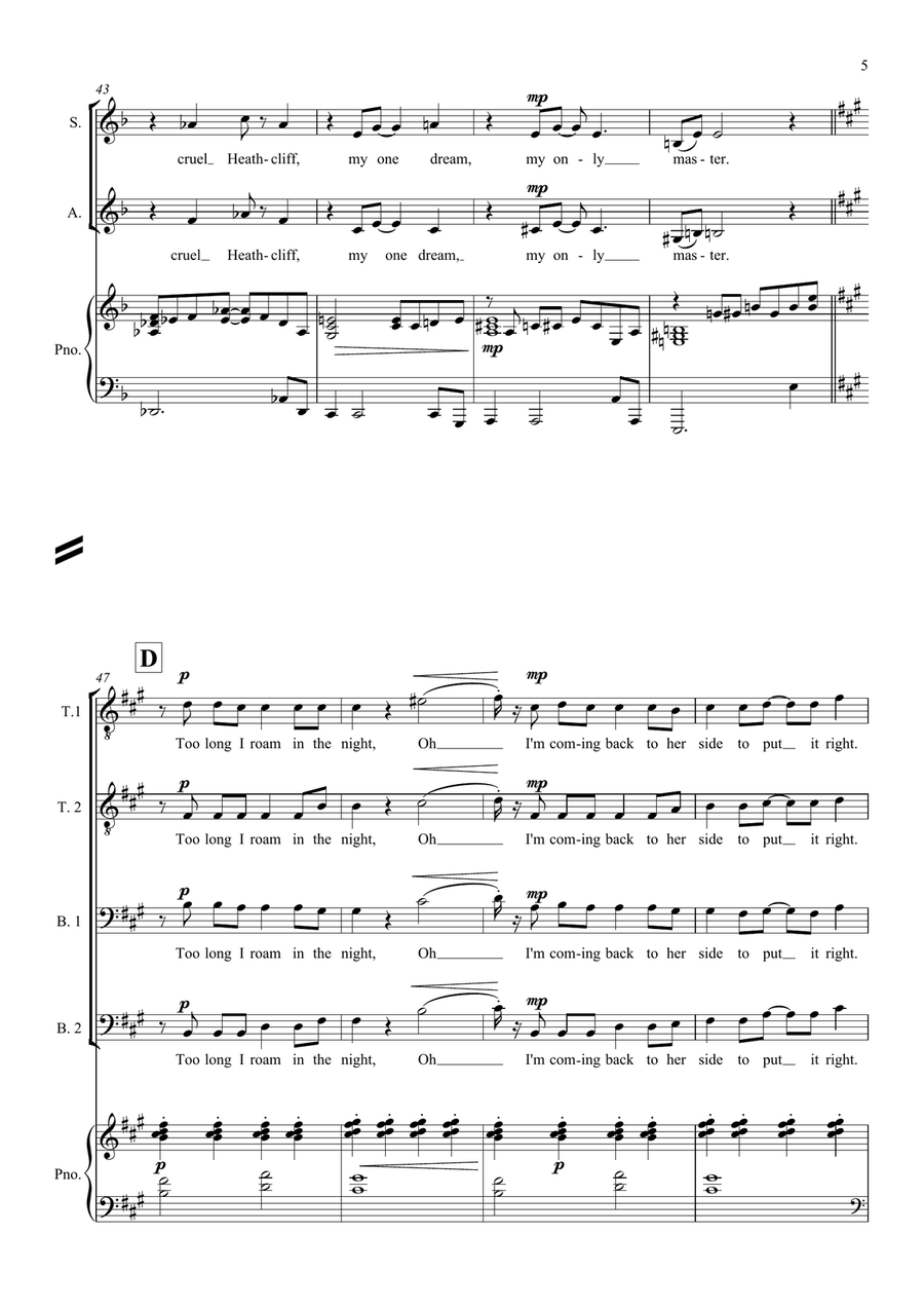 Wuthering Heights 4-Part scores gallery preview page 5
