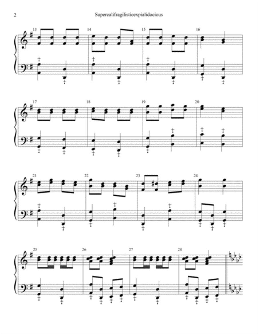 Supercalifragilisticexpialidocious from Walt Disney's MARY POPPINS Handbell Choir scores gallery preview page 2