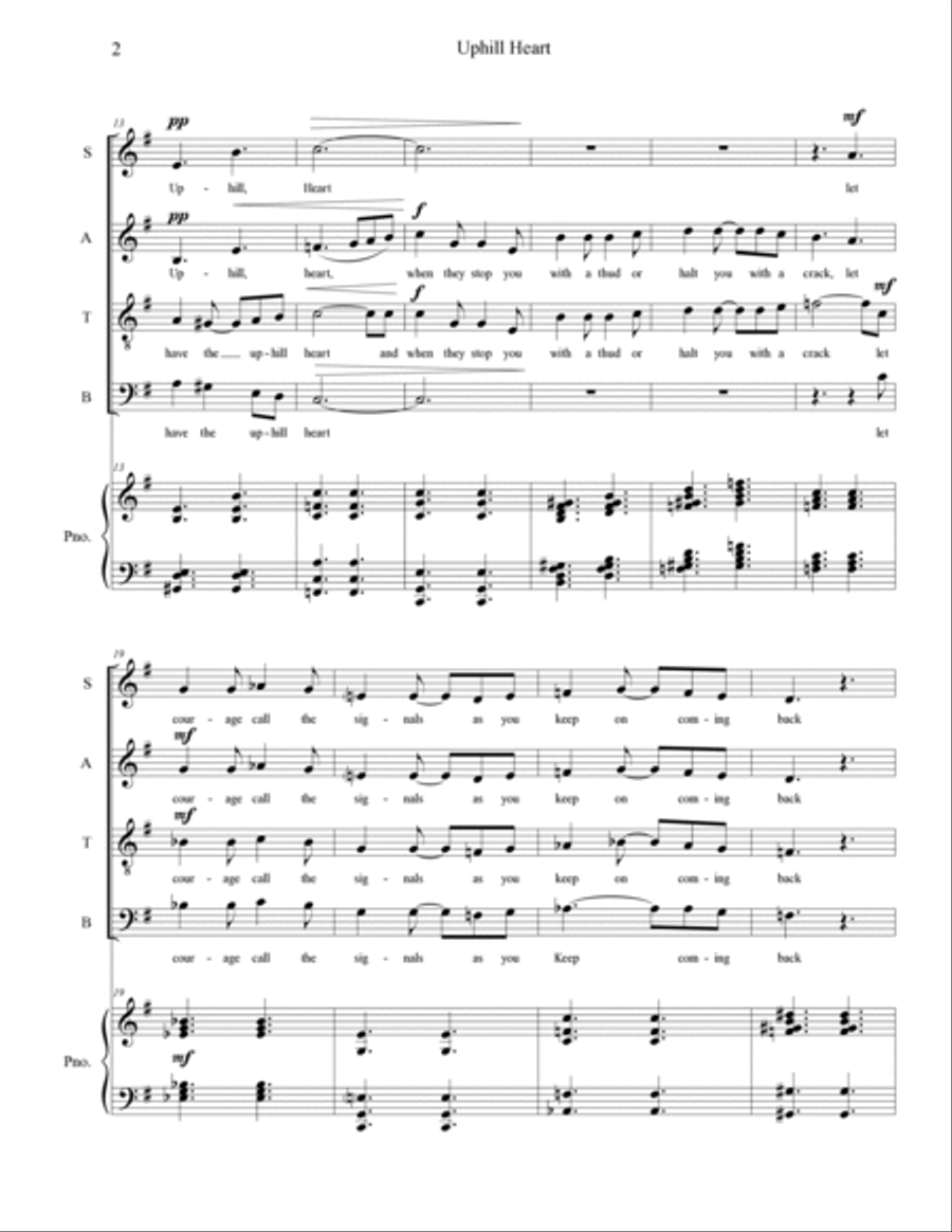 Uphill Heart - Score Only A Cappella scores gallery preview page 2
