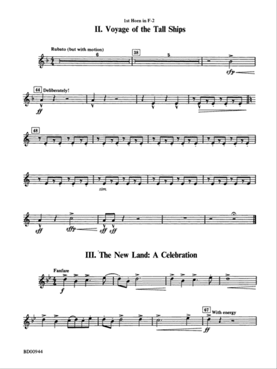 Discovery 1492: 1st F Horn Concert Band scores gallery preview page 2