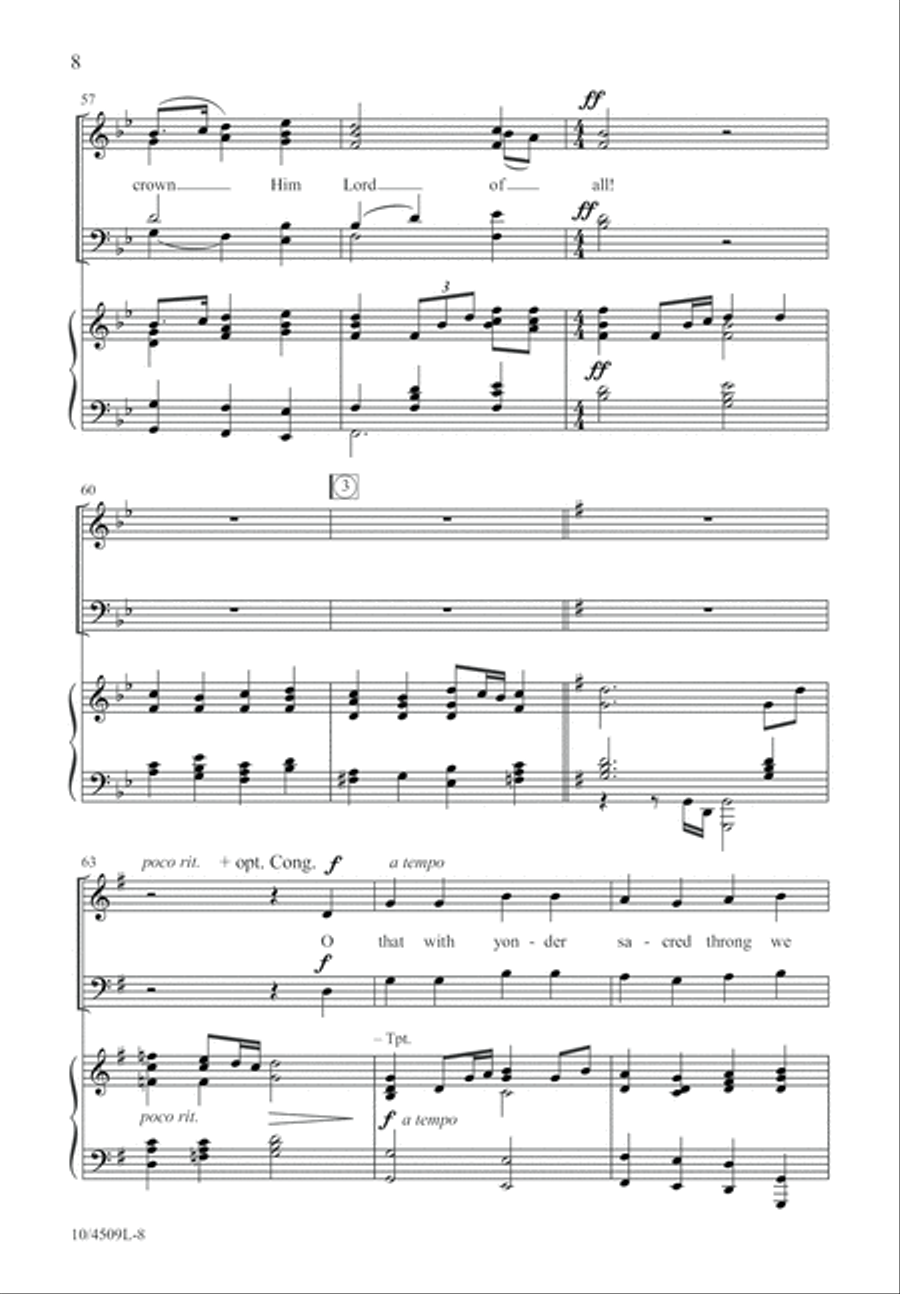 Crown Him Lord of All! 4-Part scores gallery preview page 9