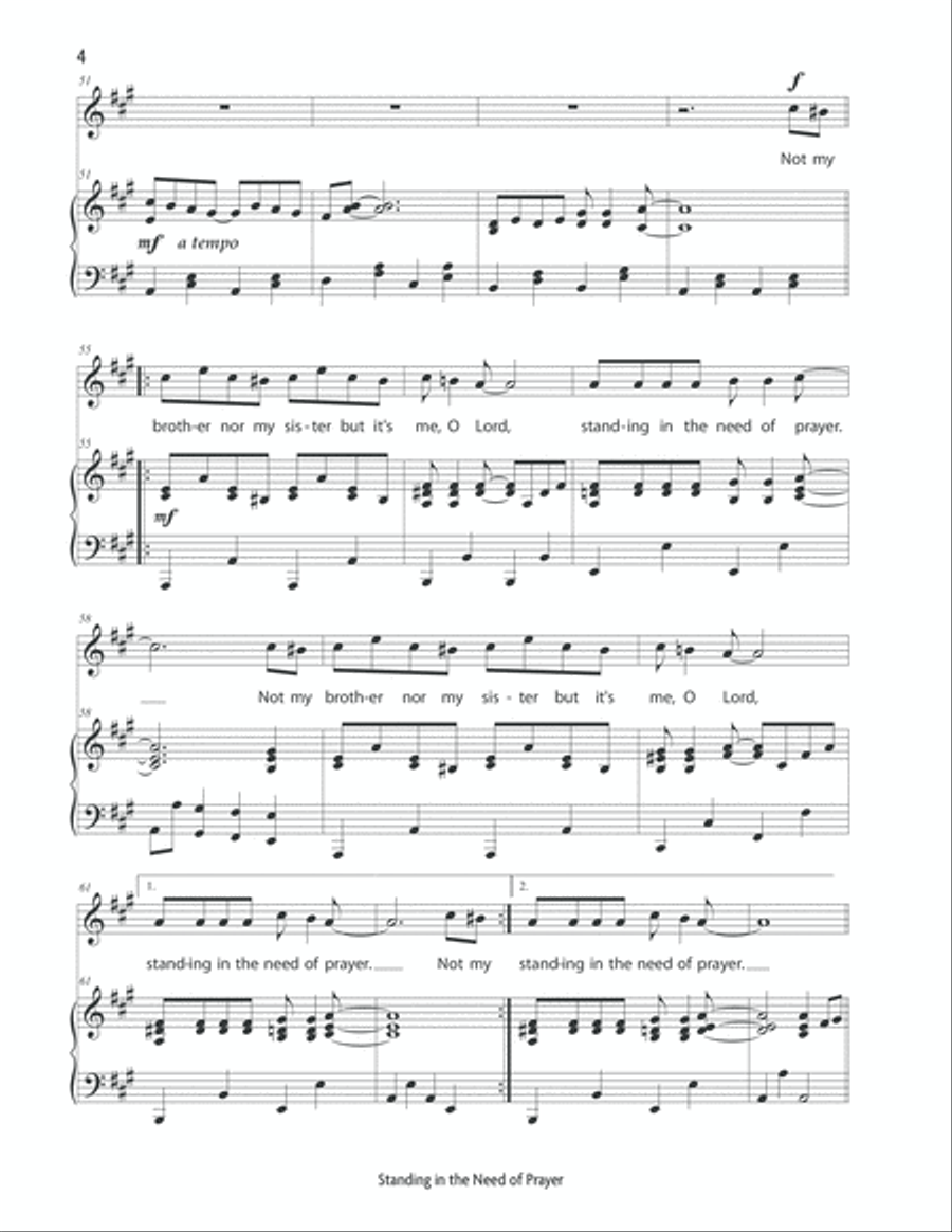 Standing in the Need of Prayer (Medium Voice) Medium Voice scores gallery preview page 5