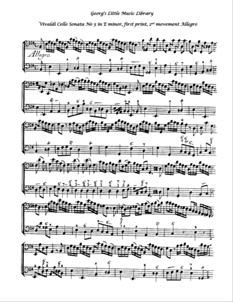 Vivaldi Cello Sonata No 5 E minor arr. for cello & guitar String Duet scores gallery preview page 4
