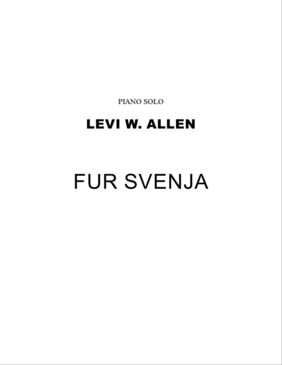 Fur Svenja - Piano Solo Fur Svenja - Piano Solo Piano Solo scores gallery preview page 1