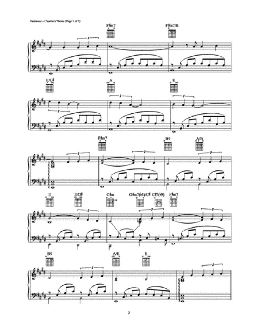 Claudia's Theme Piano Solo scores gallery preview page 2
