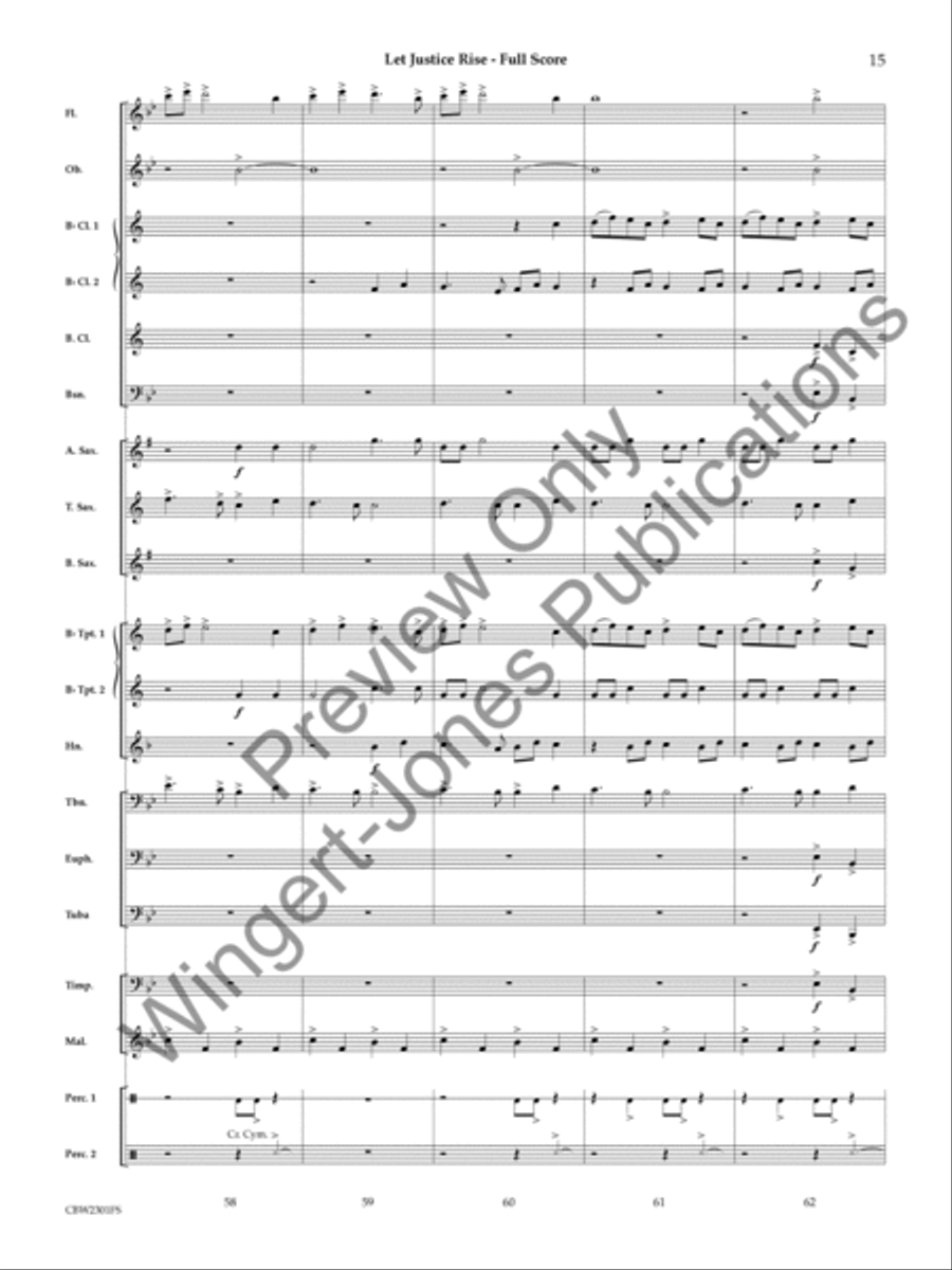 Let Justice Rise Concert Band scores gallery preview page 16