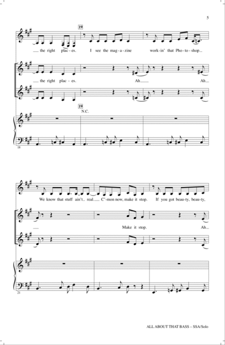 All About That Bass SSA scores gallery preview page 4