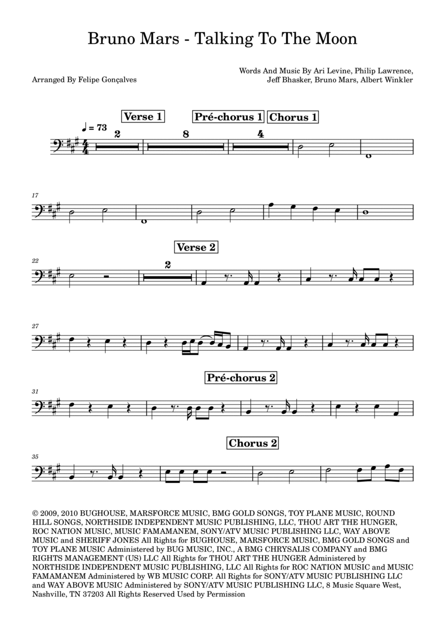 Talking To The Moon Double Bass scores gallery preview page 1