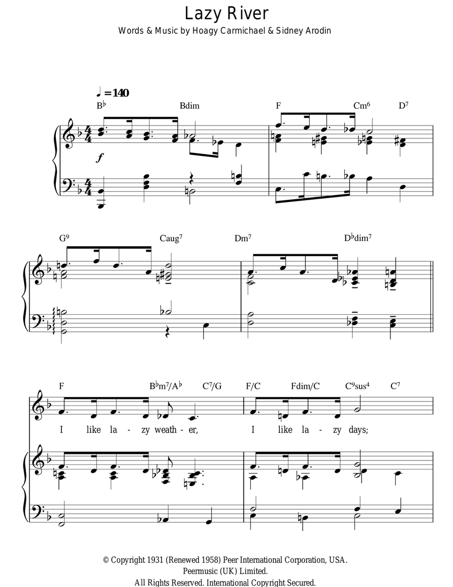 Lazy River Lazy River Guitar scores gallery preview page 1