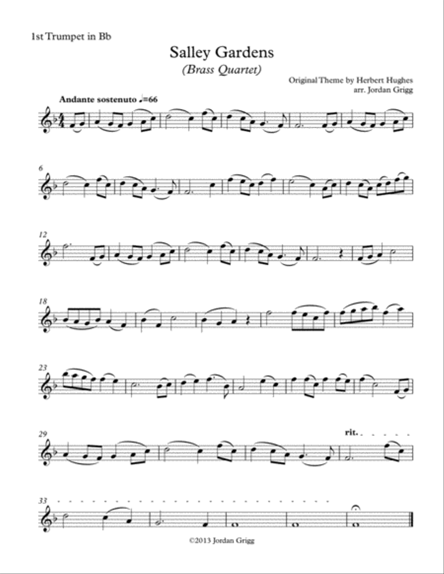 Salley Gardens (Brass Quartet) Brass Quartet scores gallery preview page 3