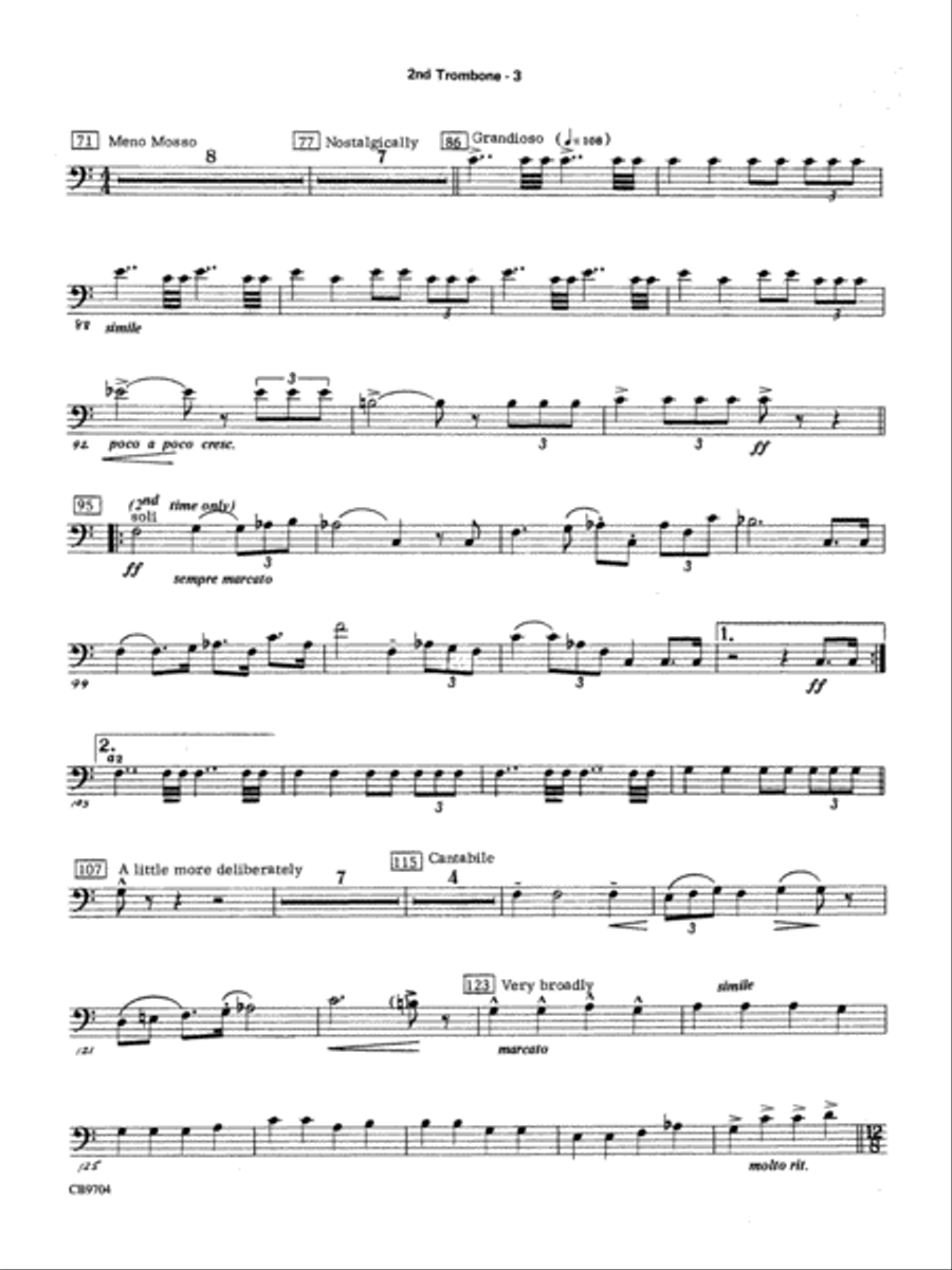 Star Wars Medley: 2nd Trombone Concert Band scores gallery preview page 4