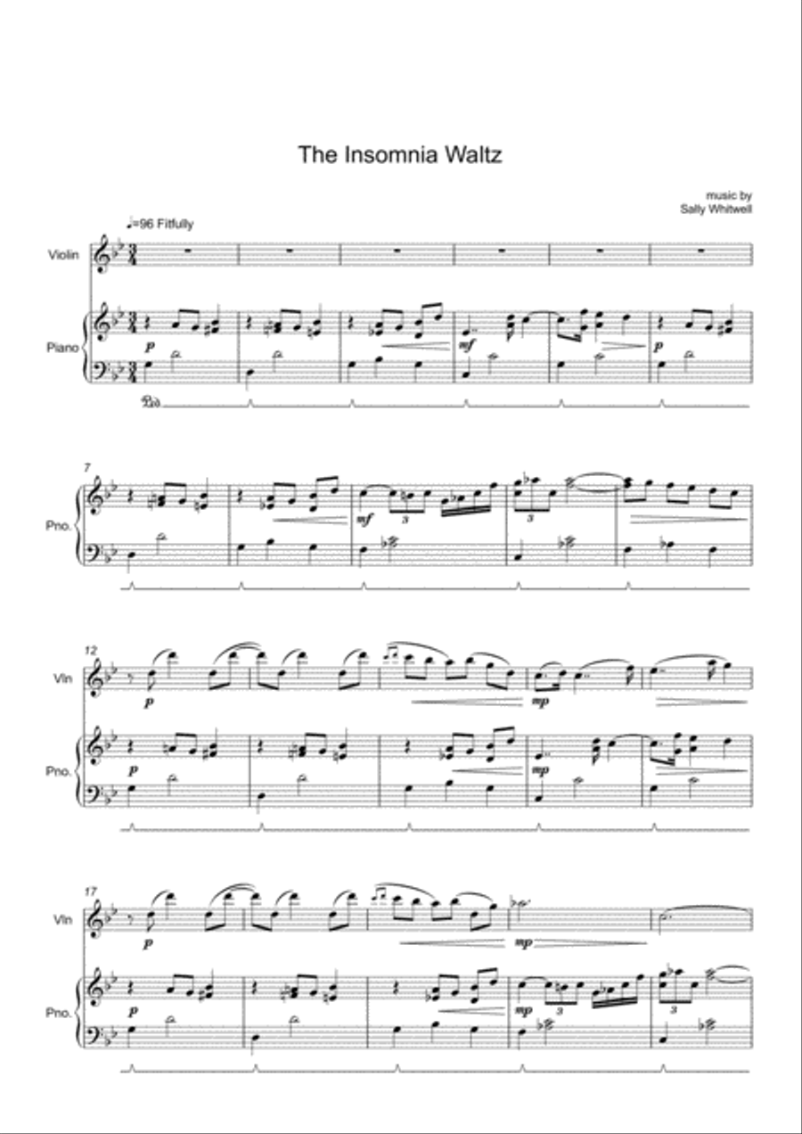 The Insomnia Waltz Violin Solo scores gallery preview page 3
