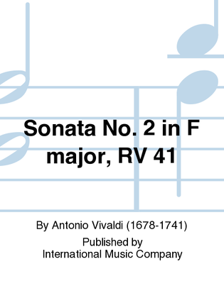 Book cover for Sonata No. 2 In F Major, Rv 41