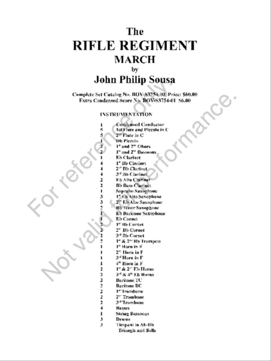 The Rifle Regiment Concert Band scores gallery preview page 2