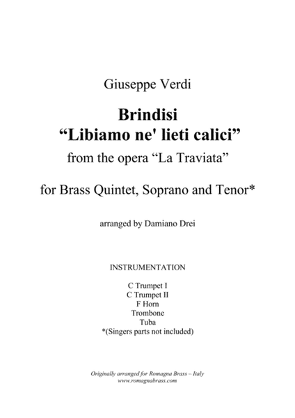 Brindisi from Traviata - Brass Quintet, Soprano and Tenor image number null