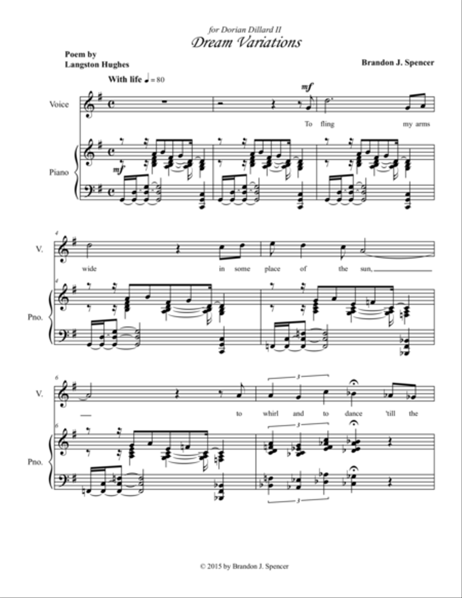 Dream Variations Voice Solo scores gallery preview page 1