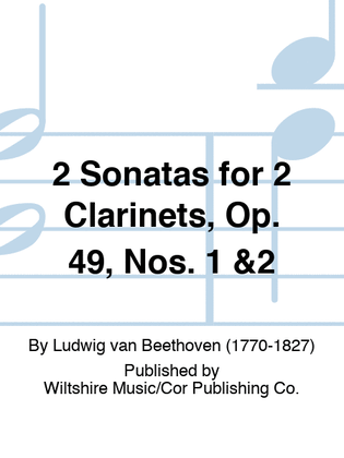 Book cover for 2 Sonatas for 2 Clarinets, Op. 49, Nos. 1 &2