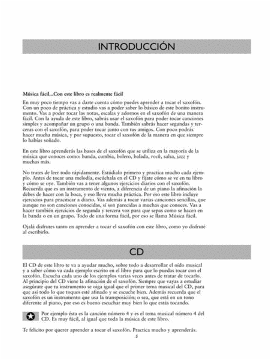 Primer Nivel: Aprende Saxofon Facilmente Alto Saxophone scores gallery preview page 5