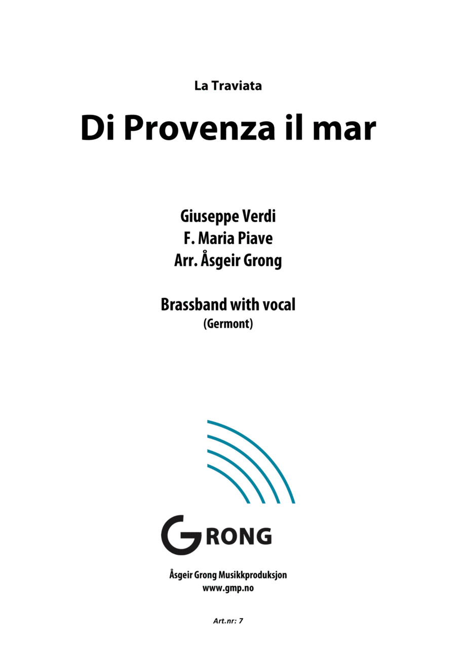 Di Provenza il mar - La Traviata Brass Band scores gallery preview page 1