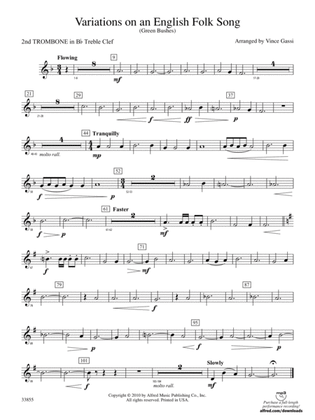 Variations on an English Folk Song: (wp) 2nd B-flat Trombone T.C.