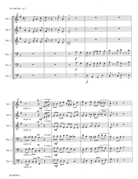On That Day - Score and Parts for Brass and Rhythm