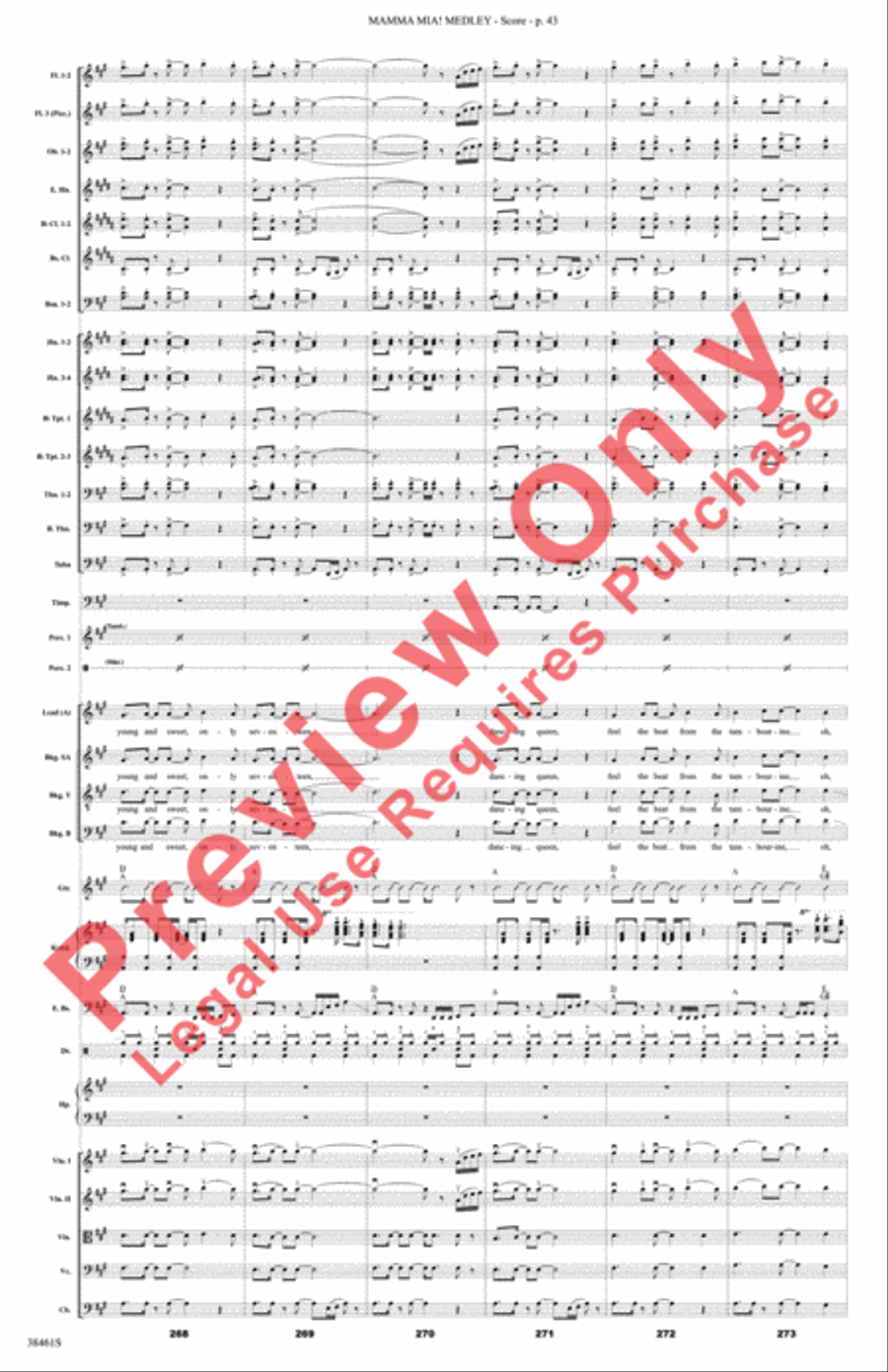 Mamma Mia! Medley Mamma Mia! Medley Full Orchestra scores gallery preview page 44