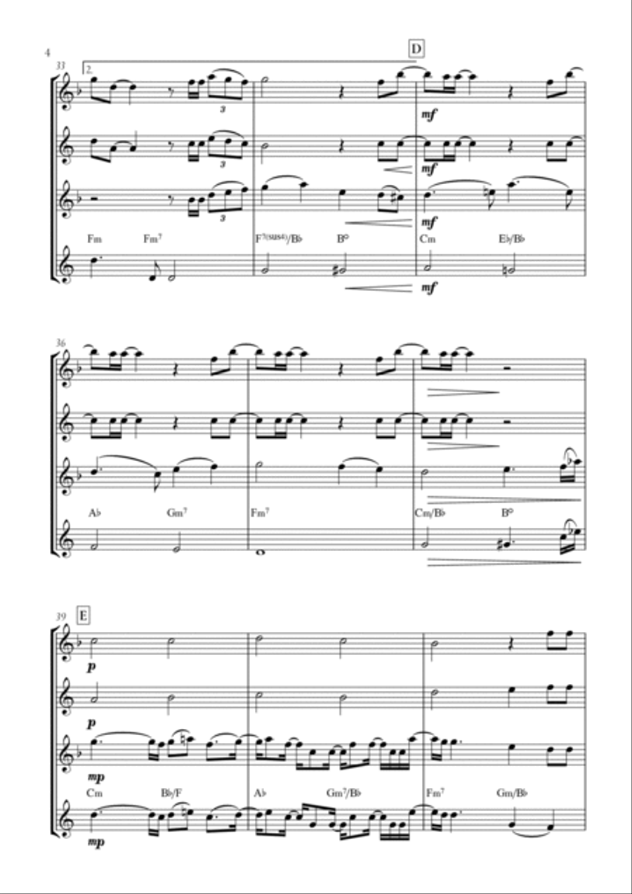 When We Were Young Woodwind Quartet scores gallery preview page 4