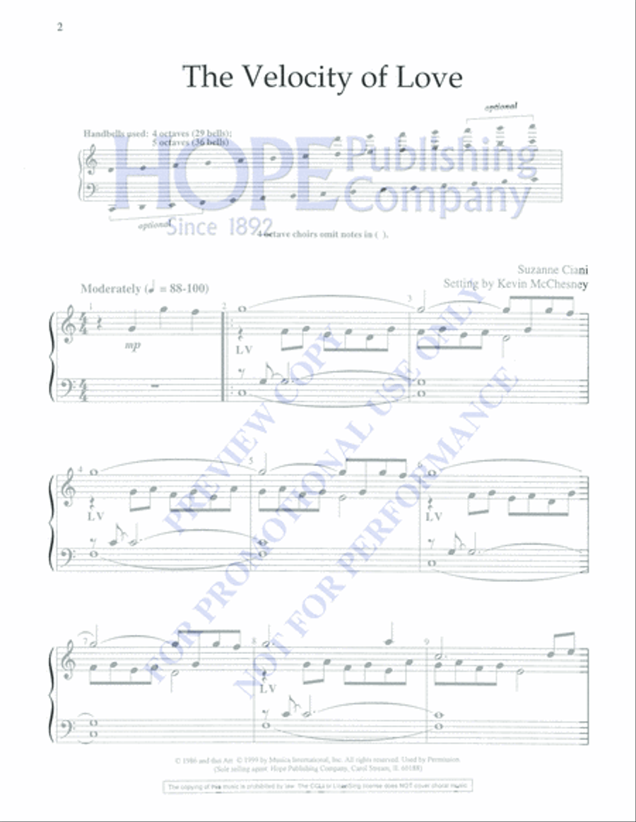 The Velocity of Love The Velocity of Love 5-Octaves scores gallery preview page 2