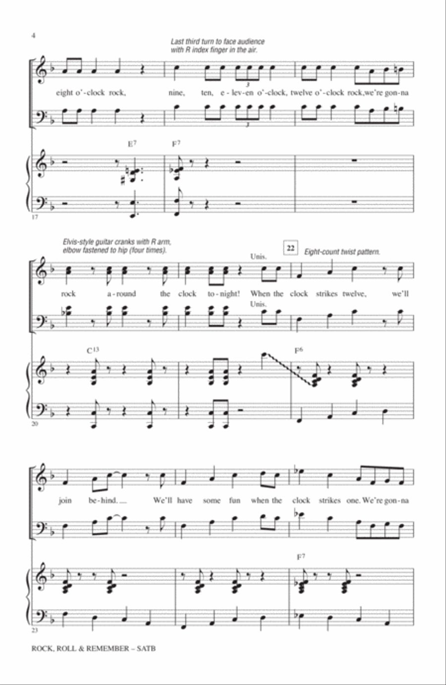 Rock, Roll & Remember: A Tribute To Dick Clark & American Bandstand (Medley) 4-Part scores gallery preview page 3