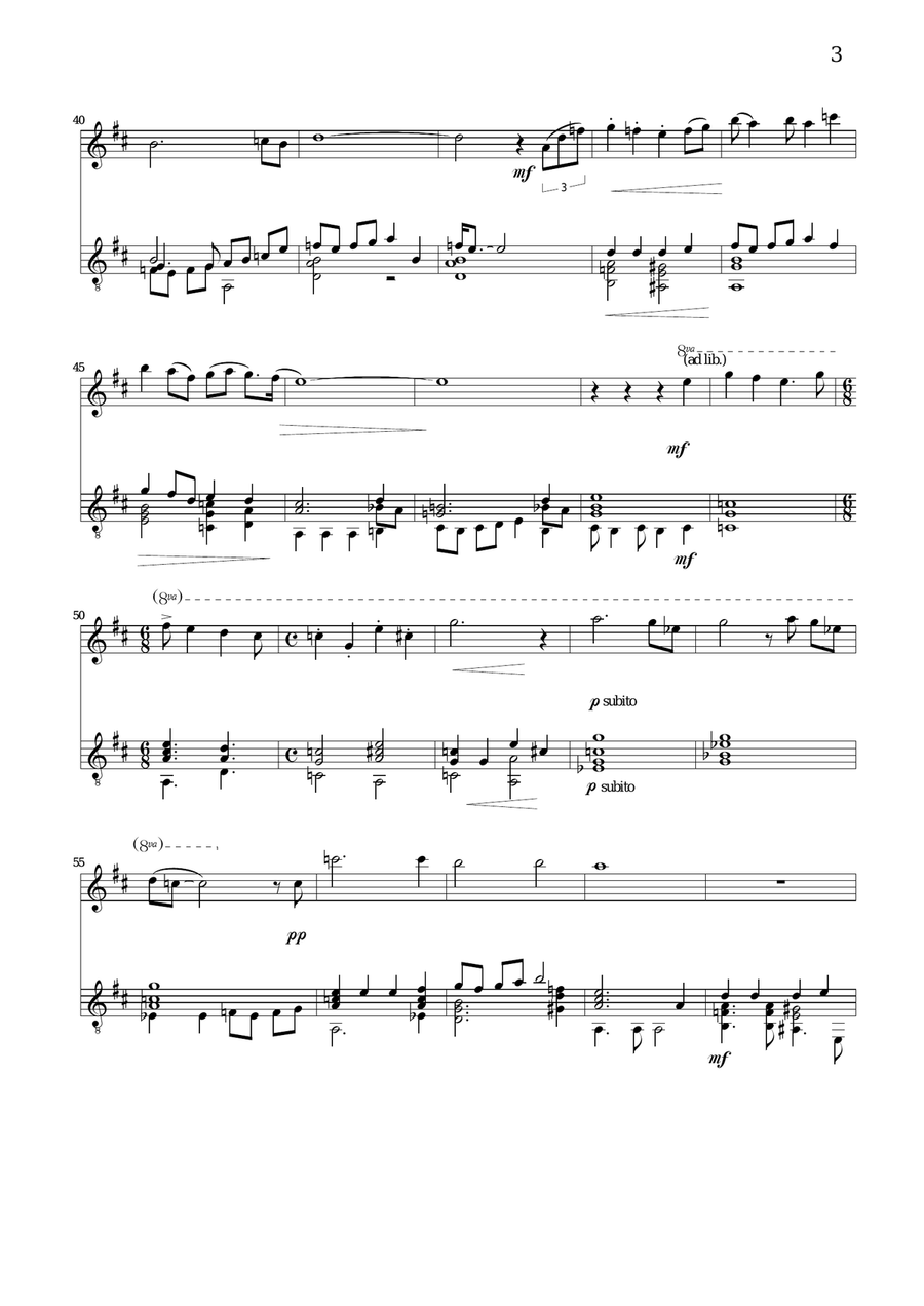 An Exmas Carol for flute and guitar Flute scores gallery preview page 3