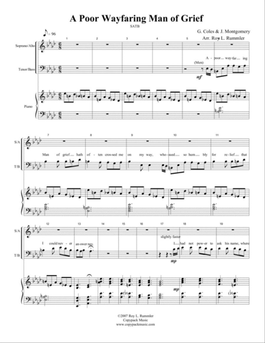 A POOR WAYFARING MAN OF GRIEF Choir scores gallery preview page 2