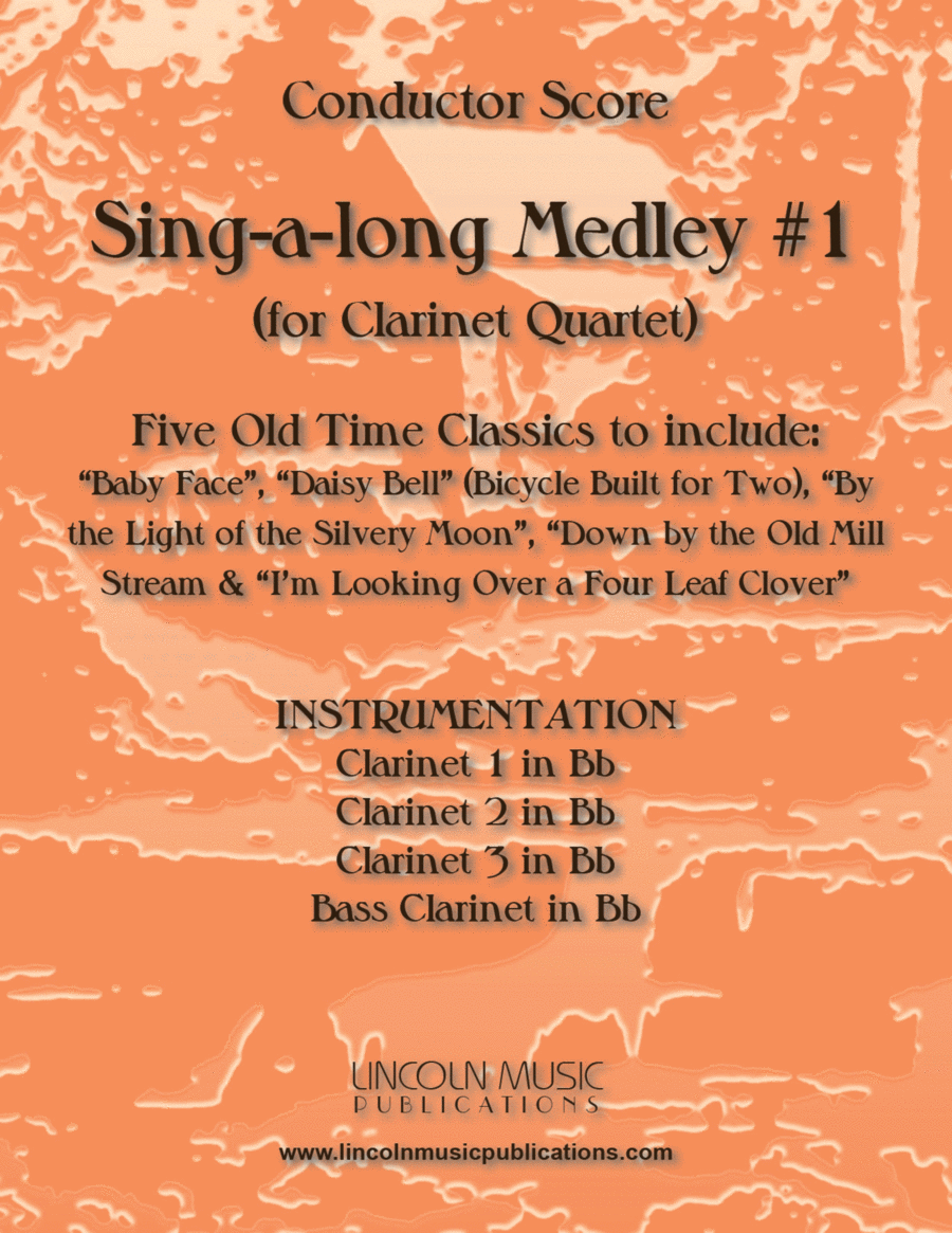 Sing-along Medley #1 (for Clarinet Quartet) (F Concert Version) Clarinet Quartet scores gallery preview page 1