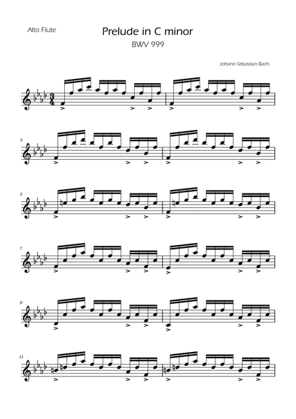 Prelude in C minor - BWV 999 - Alto Flute image number null