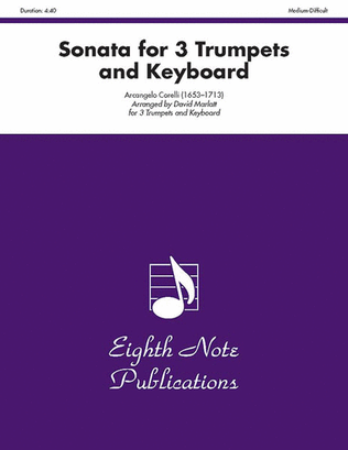Book cover for Sonata for 3 Trumpets and Keyboard