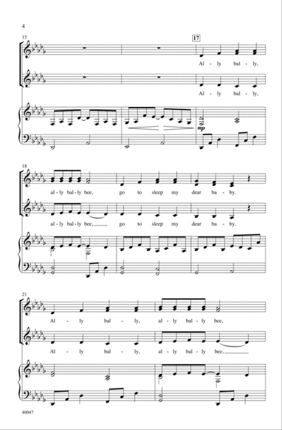 Ally Bally Bee Ally Bally Bee Choir scores gallery preview page 3