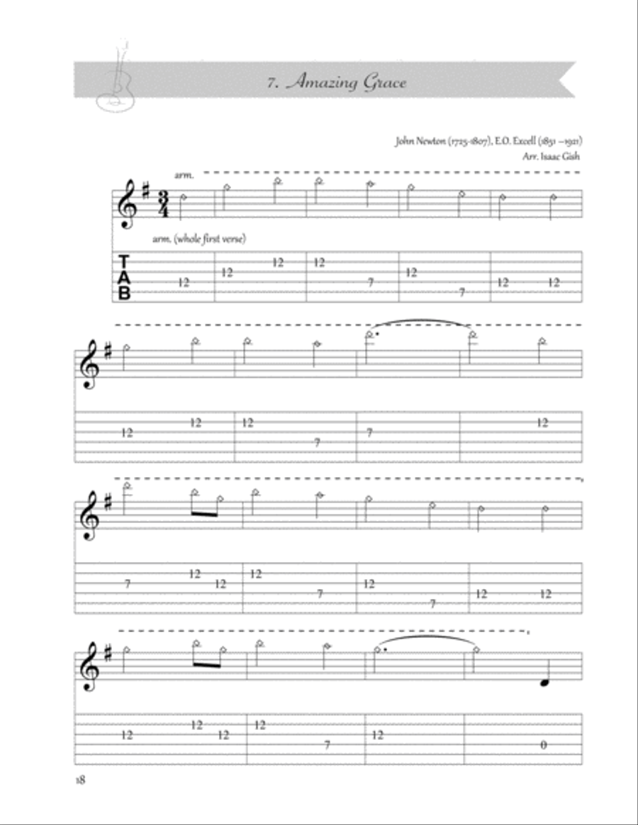 Amazing Grace Amazing Grace Guitar Tablature scores gallery preview page 1